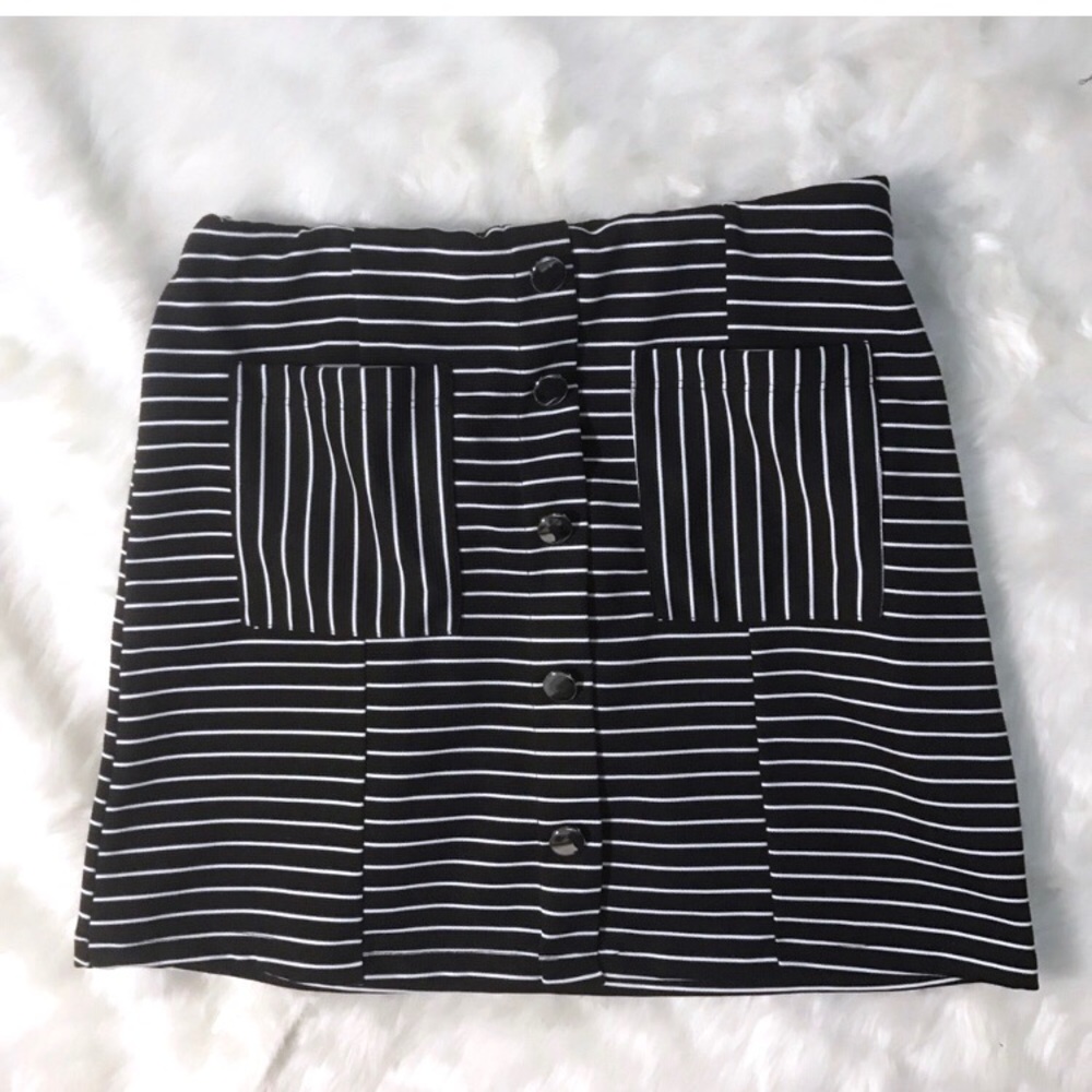 Striped black & white Mini Skirt